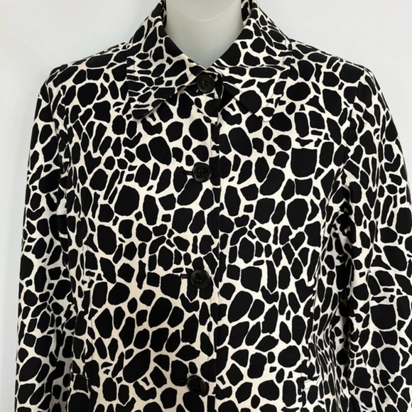 Jones New York Giraffe Print Stretch Lined Cotton White / Black Jacket Size‎ M - Picture 7 of 12